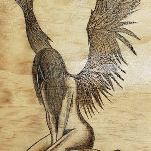 Wood burned designs make offer